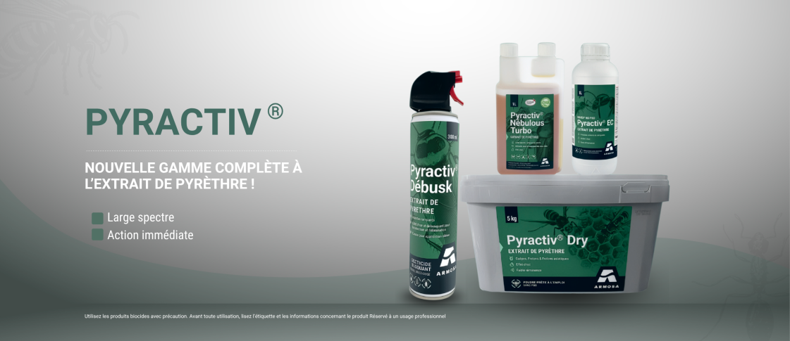 PYRACTIV® : la gamme professionnelle à l'extrait de pyrèthre pour une action immédiate