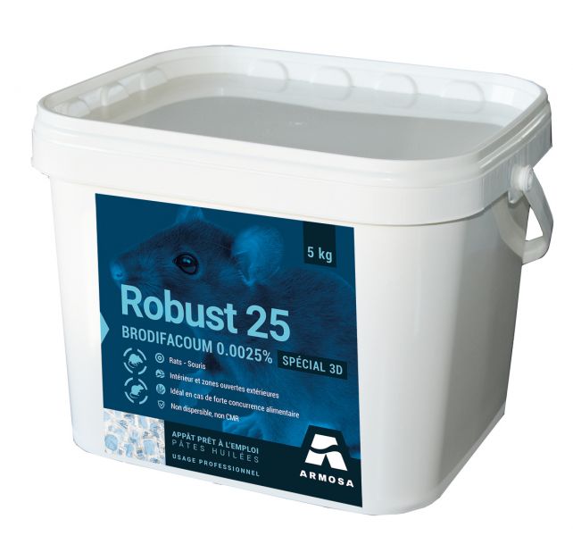 Appât ROBUST 25 sachets de pâte de 10 gr par seau de 3 kg